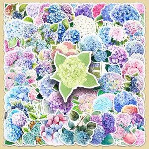 Hydrangea Flower Pattern Sticker, 2 Sets Repeatable DIY Decorative Sticker, Scrapbooking & Stamping Supplies for Home School Office