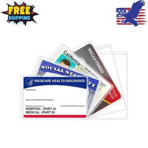 6 Pack New Medicare Card Holder Protector Sleeves，12Mil Clear