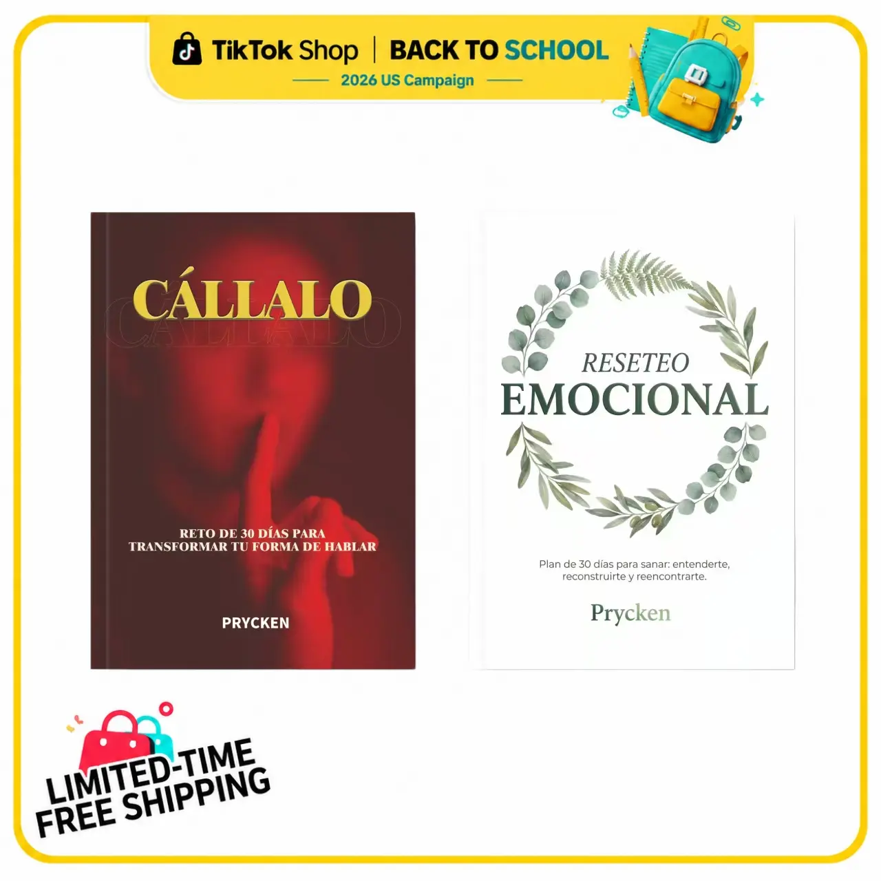 [Back To School]Prycken Pack de Reinicio Personal | Libros de Sanación Emocional y Comunicación Efectiva | 2 Libros para Crecimiento Personal y Relaciones |Limited-Time Shipping Included