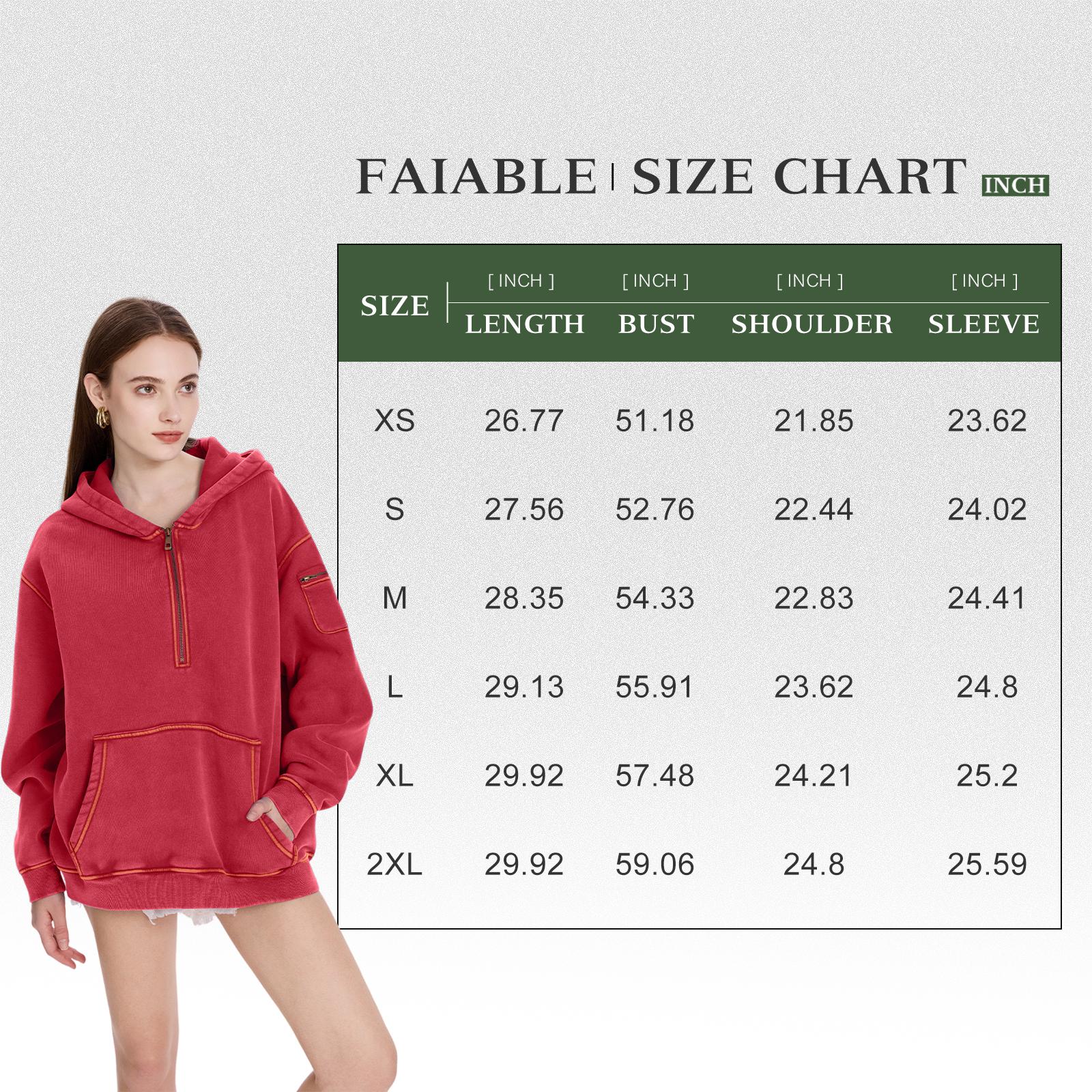 FAIABLE Unisex Hoodies Fleece Fall Fashion Outfits Half Zip Sweatshirts Winter Jackets Oversized Pullover Tops Clothes