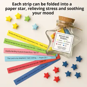 Emotional Bible Verse Paper Strips | Color by Mood | Fold Into Star Jar of Faith