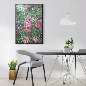 360 Stand 24x36 in. Framed Floral Nature Cherry Tree Blooming Print - 360-Degree Rotatable Stand, Wall Artwork, Home Decor, Ideal Gift