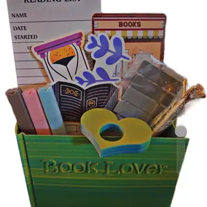 Book Lover Annotation Kit with Assorted Writing Instruments and Decorative Elements in a Book Lover 3D Printed Holder