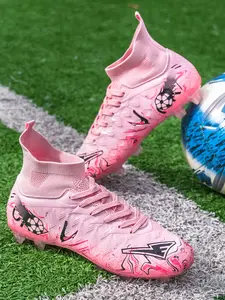 Men's High Top Football Shoes with Nails, Youth Professional Outdoor Training Artificial Grass Shoes, Boost Sports Performance, Football Field Boots