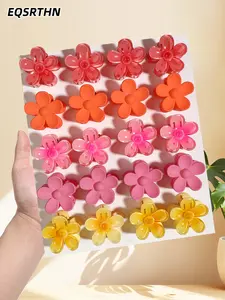 20Pcs/Set Cute Colorful Flower Hair Clips for Women & Girls | Aesthetic Matte & Jelly Floral Claw Clips | Non-Slip Pastel Hair Accessories for Y2K Summer Look | Perfect Daily Hair Styling Gift & Party Favors #hairclips #floralstyle