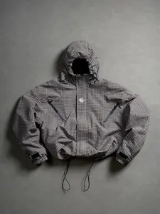 Men's Lightweight Hooded Windbreaker Jacket, Khaki Color,  Casual Outdoor Sports Coat for Running, Hiking, and Travel