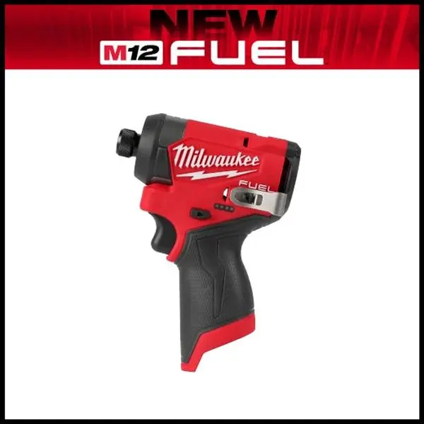 Milwaukee 3453-20 M12 FUEL Brushless Cordless Impact Drill Driver, 1/4" Hex Subcompact Size Tool with 2.0 Ah Batteries