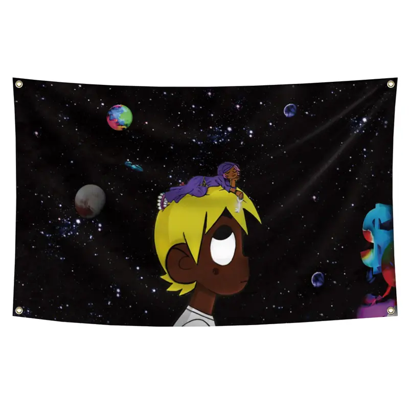 Luv Flag Tapestry (3x5ft,Durable, Polyester) Brass Grommets For College Dorm Man Cave