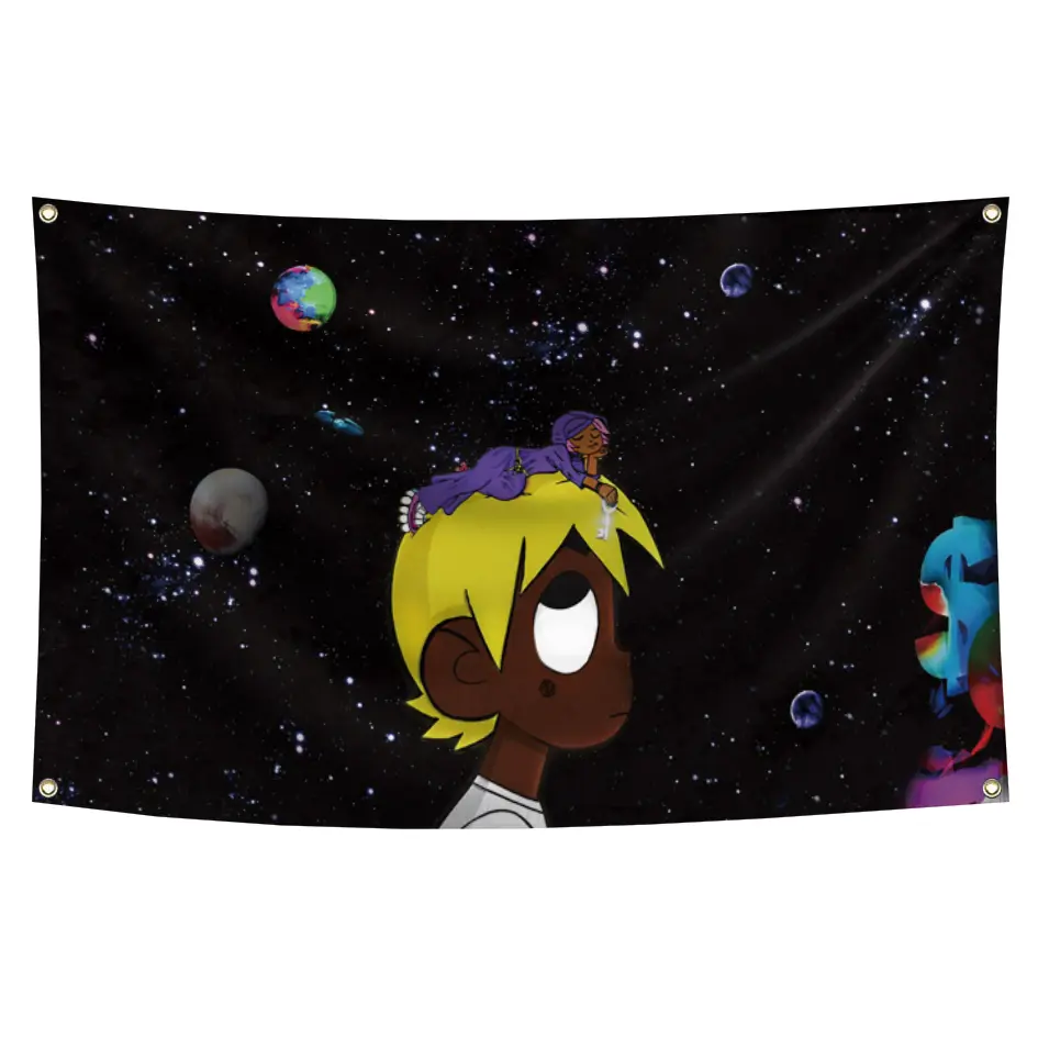 Luv Flag Tapestry (3x5ft,Durable, Polyester) Brass Grommets For College Dorm Man Cave