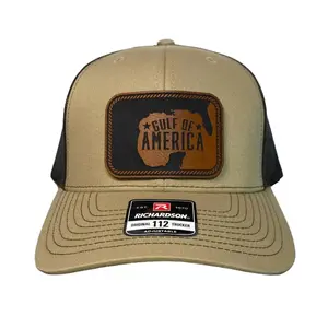 Gulf of America Patched Hat - Richardson 112 Trucker Style, Adjustable Snapback Closure, Custom Laser Engraved with Your Artwork or Logo