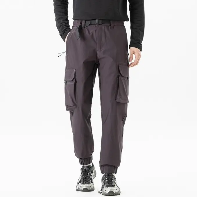 Men’s stretch cargo pants, multi-pocket tactical jogger pants, lightweight outdoor casual long pants, outdoor hiking long pants