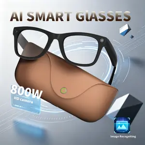 2026 Ai Smart Glasses, Blue Light Blocking, Ai Translation, Real-Time Subtitles, Ai Recording, Bluetooth-compatible Call & Music, Mt5 Ultra with Leather Case