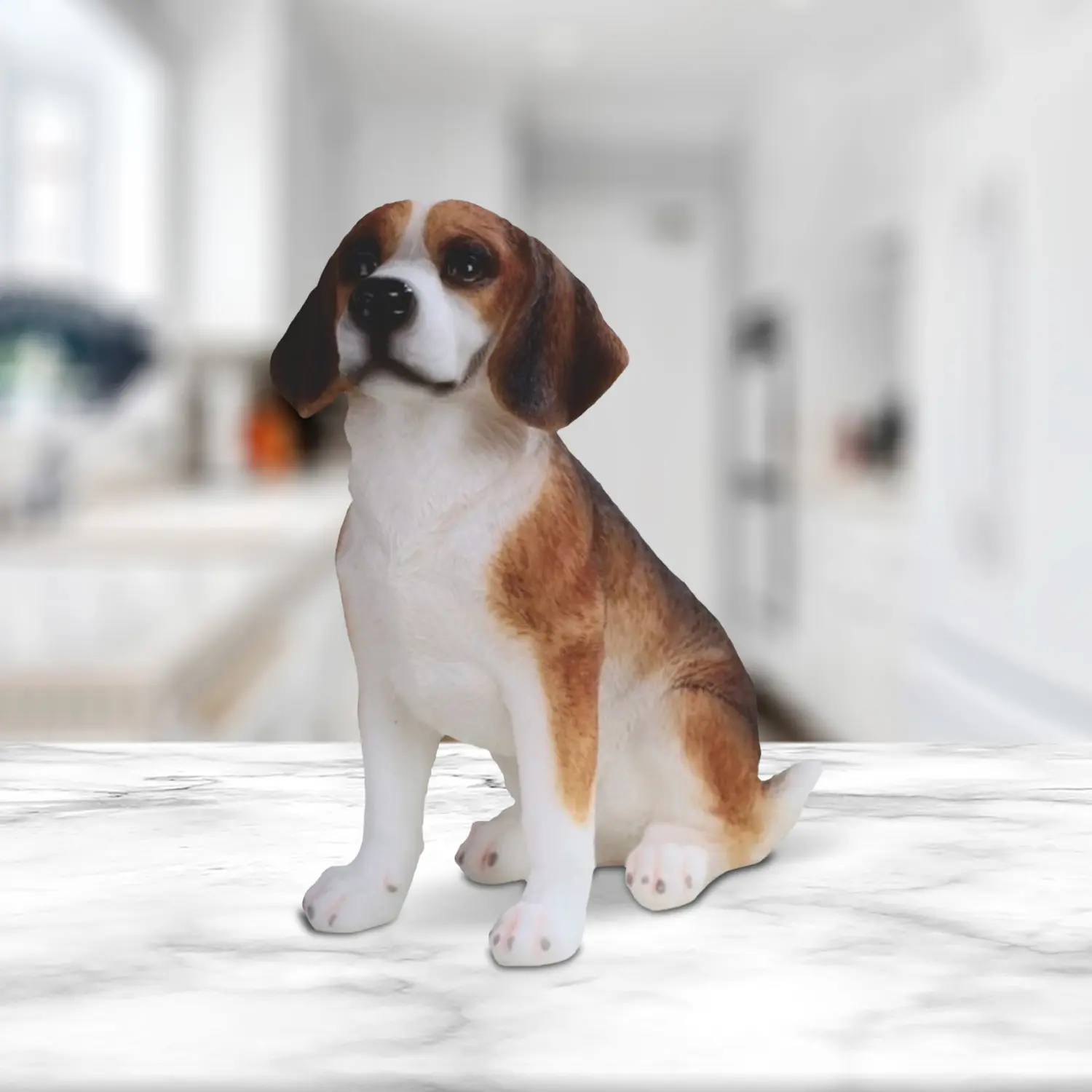 5"H Beagle Sitting Figurine Statue Home Decoration
