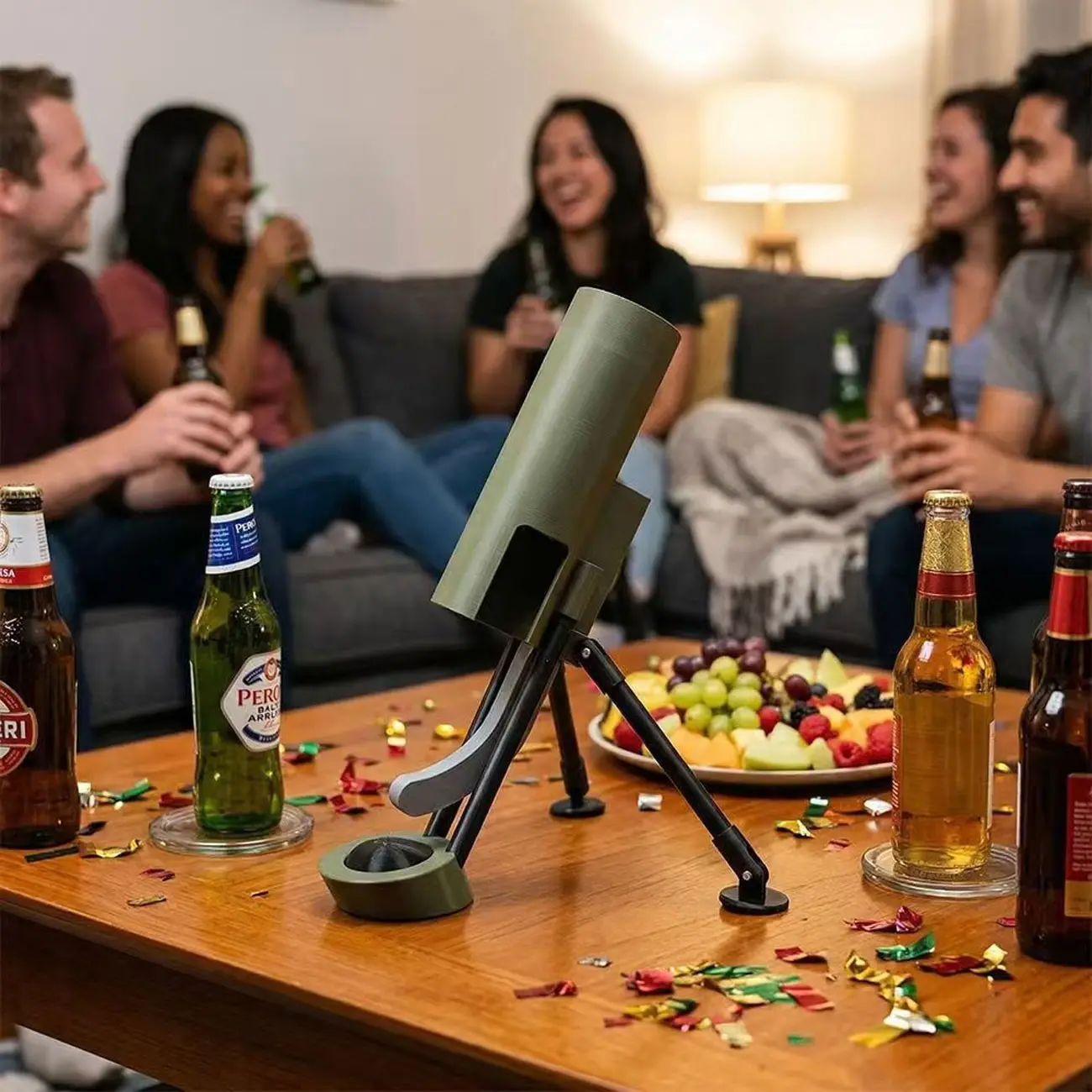 Cool Beer Shotgun Bottle Opener, Cap Launcher Shooter, Perfect for Home Bar, Kitchen, Office Desk, Parties, Gifts, Stylish Bar Accessories, Drink Accessories