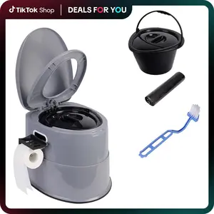 Tall and Spacious Extra Large Portable Travel Toilet - Hygienic Camping Toilet with Lid for Car, Hiking, Beach, and Outdoor Adventures