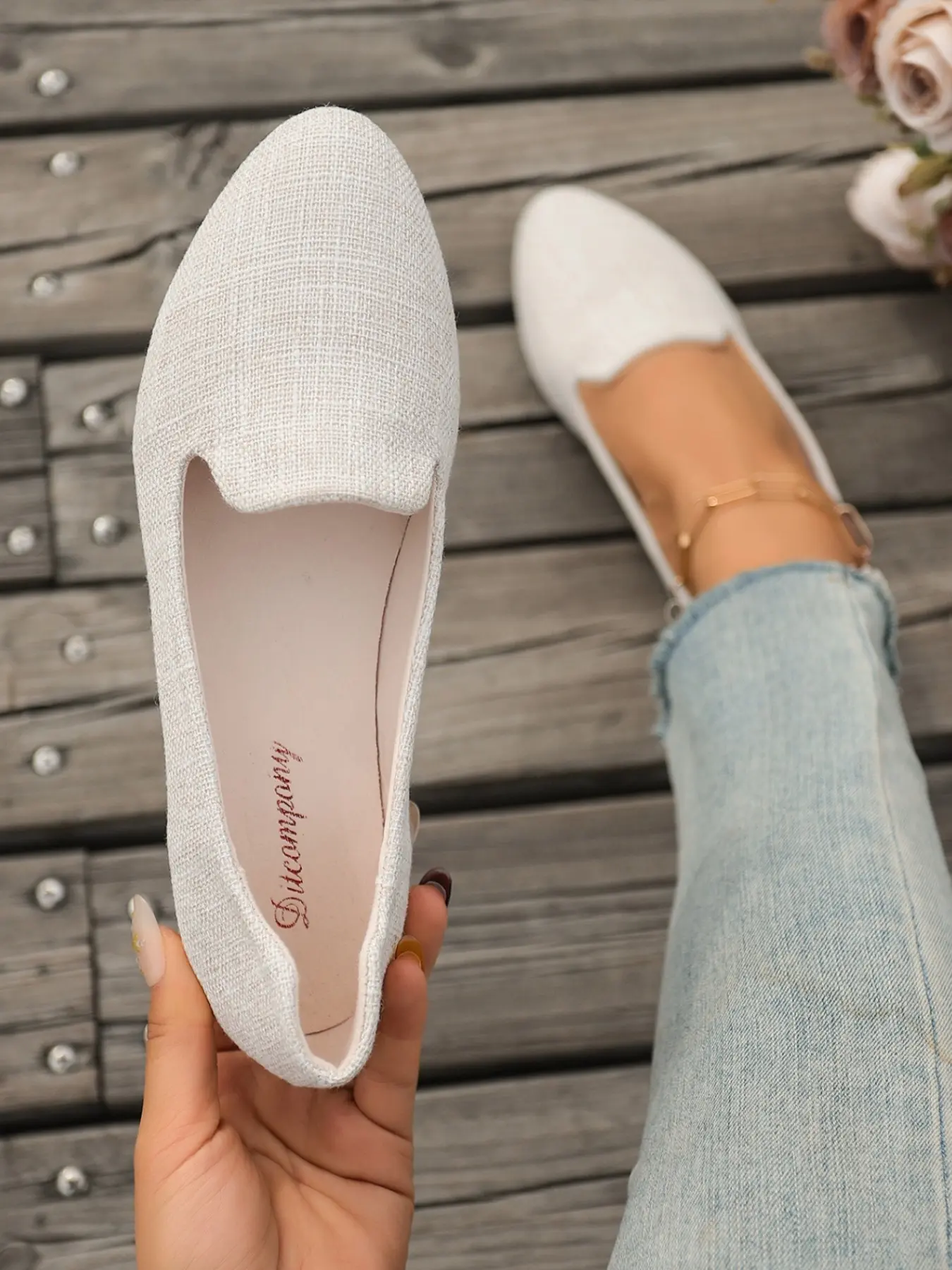 Women's Plain Toe Flat Shoes, Soft Rubber Sole Comfortable Slip-On Casual Footwear, Spring & Fall Commuter Daily Wear, Versatile Shoes