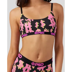 PSD Women's Money Problems Scoop Bralette - Soft Breathable Fabric Bralette with Adjustable Straps, Soft Comfortable and Cute Womenswear