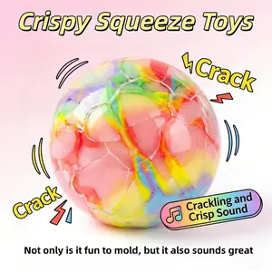 Sound-Controlled Crispy Squishy Ball, Rainbow Tpr Material, Slow Rebound, Stress Relief Toy for Kids and Adults, Perfect Gift