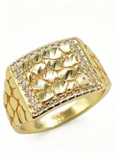 Men's Geometric Rhinestone Ring, Street Style Daily Wear, Halloween Party Birthday Gift, Unique Fashion Accessory