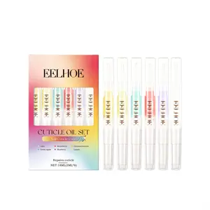Natural Cuticle Oil Pen: 6PCS Revitalizing Cuticle Oil for Nails with Vitamin E Repaired Cuticles Overnight Cuticle Softener Nail Strengthener Protector for Damaged Skin Thin Nail