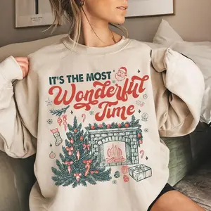 It's the Most Wonderful Time Christmas Tree Fireplace Sweatshirt