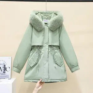 Women's Autumn Winter Spring Slim Fit Quilted Cotton Jacket with Warm Technology Elegant Stylish Slimming Thick Coat for Cold Weather