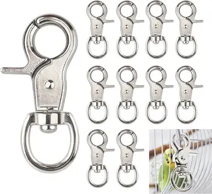 10PCS Trigger Snap Hooks 2.32'' X 0.82'' Heavy Duty Swivel Snap Hooks Metal Clasps Lanyard Clips for Bird Cage Key Chains Autokcan