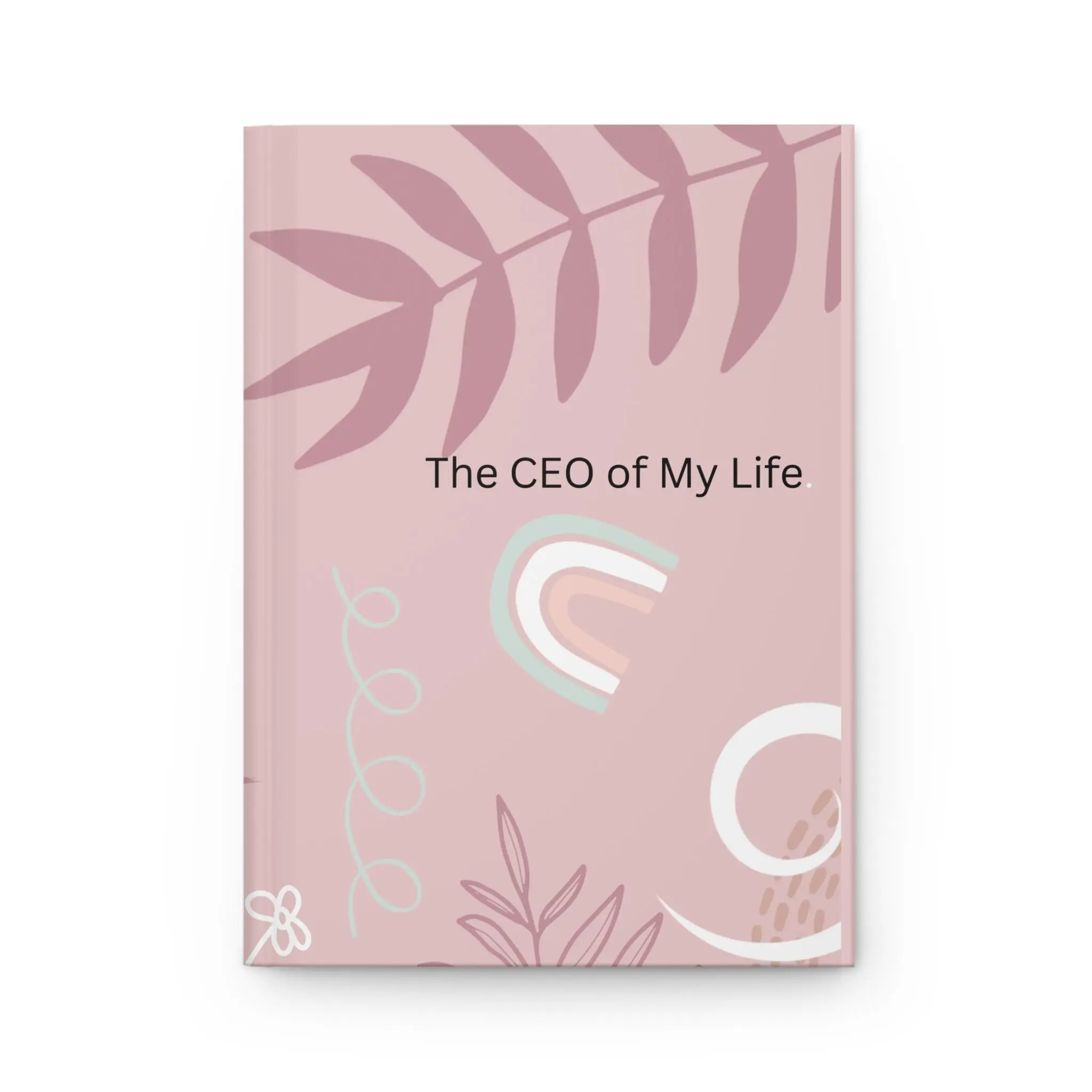 Hardcover Matte Adorable Notebook - Pink Botanical Cover, Cute Aesthetic Notebook for Personal Life Organization (Office Stationery Supplies), Adorable Notebooks, Cute Aesthetic Notebooks