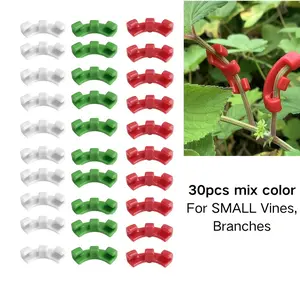 30 Pack Random Color Plant Stem Clamps for Low Stress Bending and Directional Growth Training, 90 Degree Flexible Plant Clips for Indoor Garden and Horticulture