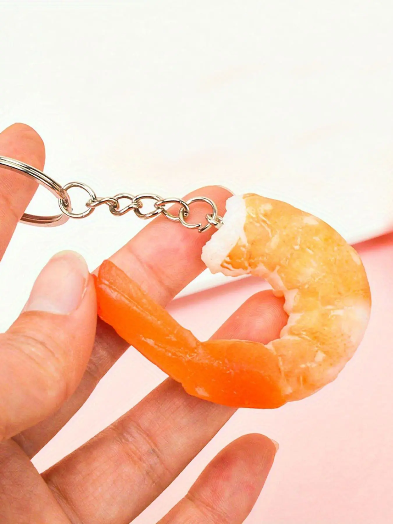 Quirky Simulated Shrimp Aesthetic Funny Keychains - 1/20pcs Unique Novelty Prawn Tail Charm for Bags & Accessories - Christmas Day Gift Idea
