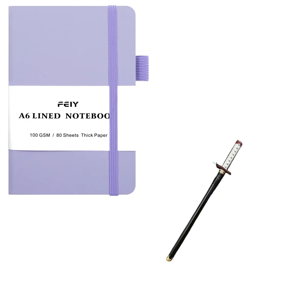 2-Piece Set Anime Retractable Metal Pen & Notebook, 7.8-Inch, 160 Pages, 14.5x10cm, 100gsm, Hard Cover, Office, School, Gift
