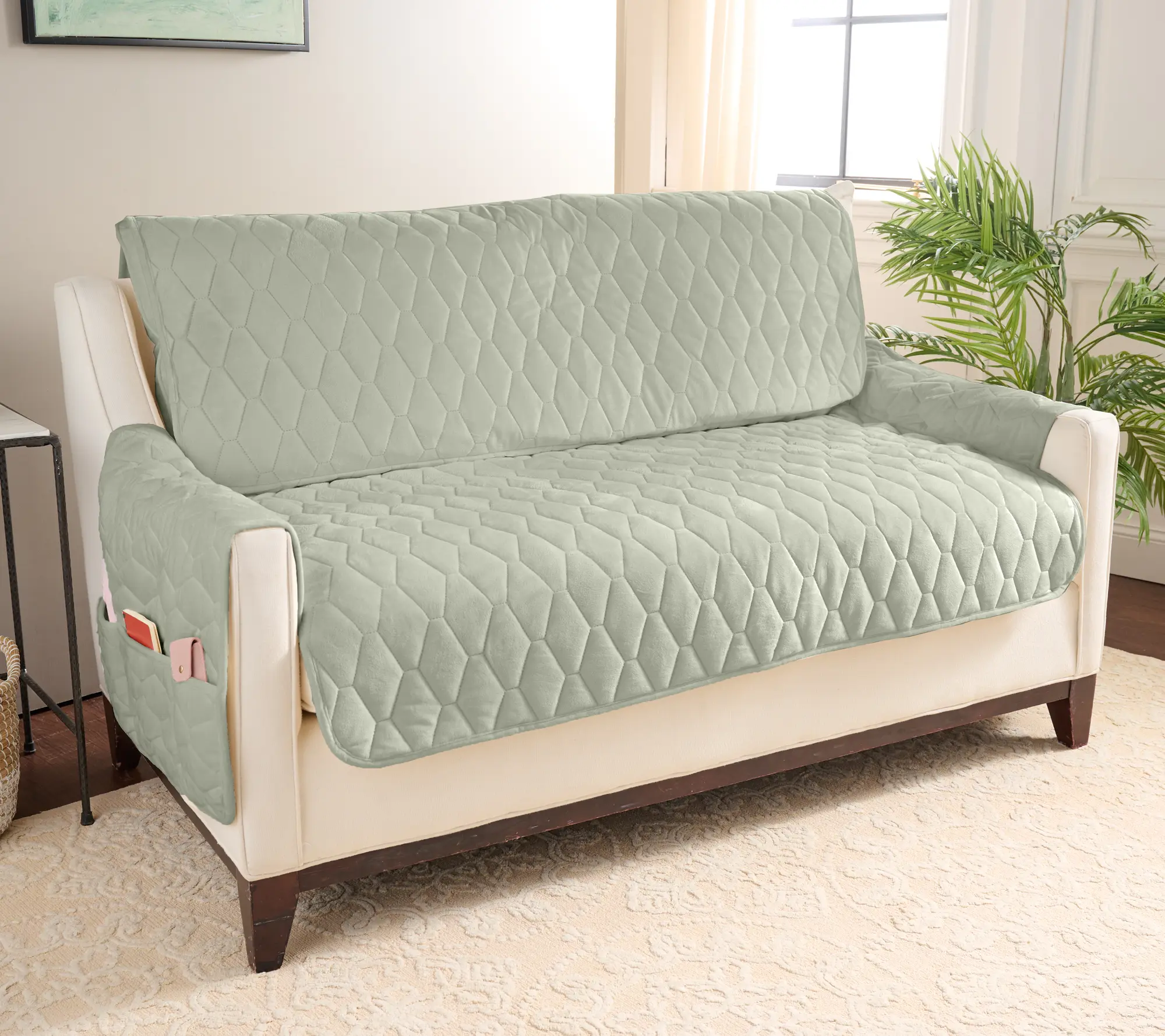 Home Reflections Micromink Pin-Sonic Loveseat Cover