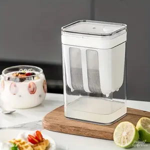 Large 1.1L BPA Free Portable Greek Yogurt Strainer Separator Bigger Capacity Yogurt Filter for Juice Yogurt Milk Kefir Tofu Cheese Kitchen Accessories Household Goods