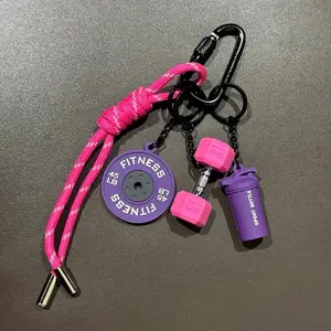 Fitness Keychain for Gym Lovers Premium Gift Sports Enthusiasts Accessories for Workout Bags Water Bottles D-shaped Buckle