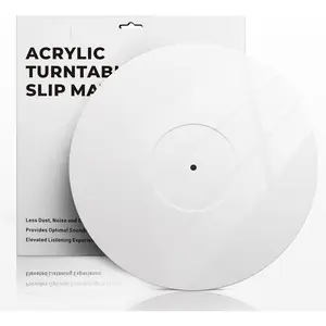 3mm White Vinyl Record Player Mats - 12In Slipmat for Antistatic & Anti Vibration Protection, Reduce Noise & Tighter Bass Quality