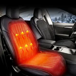 Heated Seat Cushion for Car, 12-24V Universal Car Seat Warmer Pad with 3 Heat Levels, Fast Heating for Driver and Passenger in Cold Weather