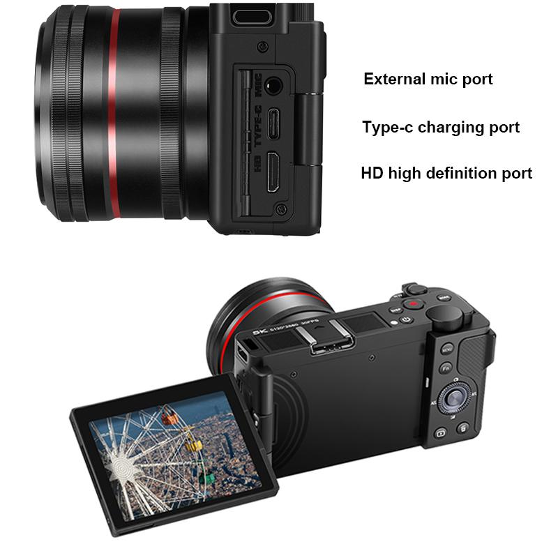 ORDRO G730 Digital Video Camera for Photography,Autofocus AF/MF Point and Shoot Vlogging Camera,12X Optical Zoom 3.2” 270°LCD Flip Screen