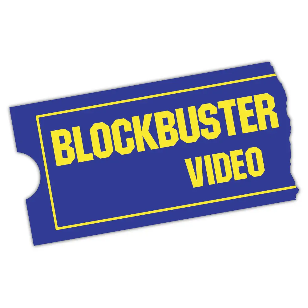 Blockbuster Video Retro Logo Cut To Shape Vinyl Sticker (Automotive)