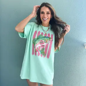 Lake Life Bass, Fish, Preppy fish, Summer, Fishing, Colorful Fish, Glitter Fish T-shirt