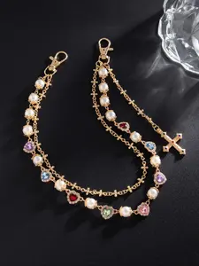 Men's Vintage Luxury Palace Style Heart Rhinestone Chain Pants Belt, Elegant Evening Party Wear Accessory, Fashionable Academy Dress Up