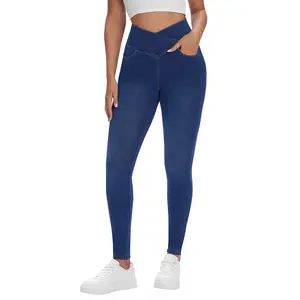 AVAMO Womens Jeans Soft Stretch & Flexibility Skinny Jeans with 4 Pockets Jeggings for Women Pull on Tummy Control Sweatpant Jeans Denim Everyday Jean Leggings