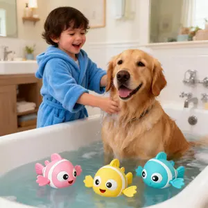 6pcs Little Clownfish Wind-Up Water Toys ABS Material Fish-Shaped Bath Toys for Kids Indoor Outdoor Play Summer Bathroom Fun Swim Freely Adorable Design Safe Play TOY HOBBY Eco-friendly Non-toxic Odorless Plastic Pet Bath Toy Fish Tank Decor