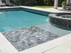 MOUNTAIN GREY 12" x 12" Interlocking Natural River Rock