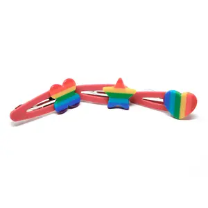 Rainbow Hair Snap Clips
