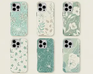 Boho Floral MagSafe Phone Case | Scratch-resistant Pattern never falls off and fingerprint-proof Sage Green Botanical Cover for iPhone 17/16/15/14/13 Pro Max | Shockproof & Wireless Charging Compatible