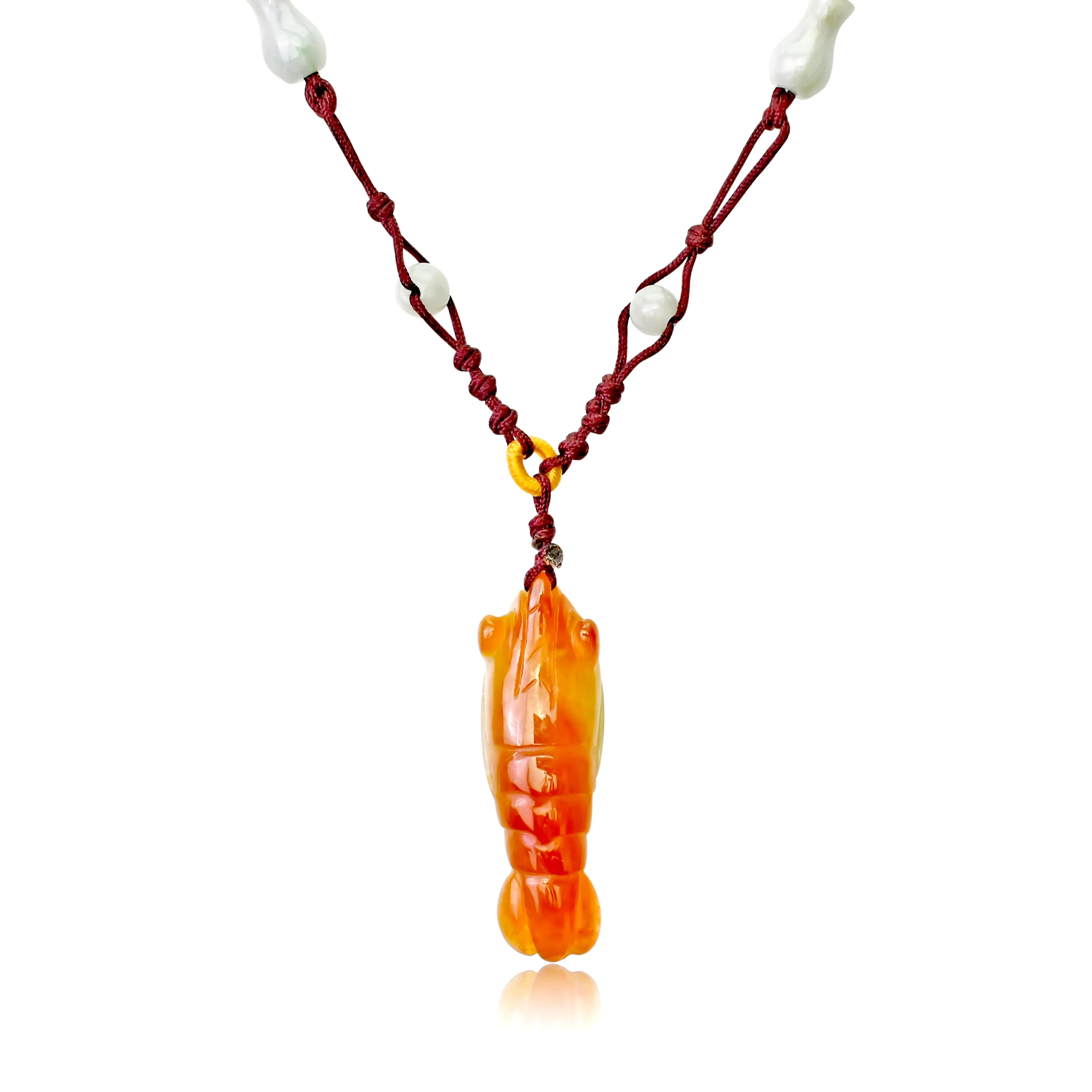 Add a Playful Touch with the Shrimp Jade Pendant Necklace