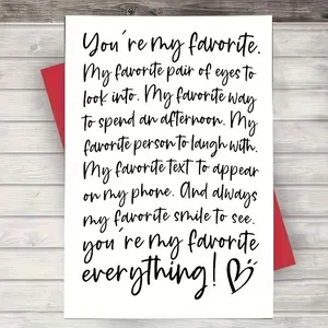 1pc Funny Sweet Valentine's Day Card, Romantic Gift for Her or Him, Perfect Happy Birthday Greeting, Wedding Anniversary Keepsake