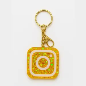 Llaveros inteligentes con NFC variedad de color con brillos la forma de Instagram