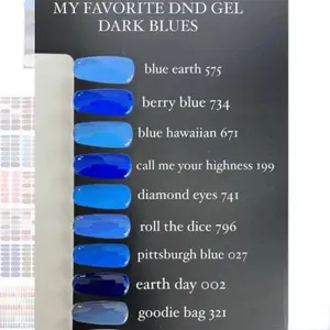 DND Dark BLUE colors Duo Gel and Lacquer 8 colors to pick nail care nail art sea nail summer nail blue nail