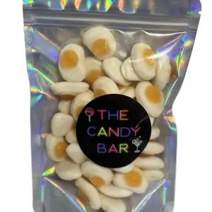 The Candy Bar Mini Egg Gummies 1/2lb Travel Size Snack - White with Yellow Center - Bubblegum